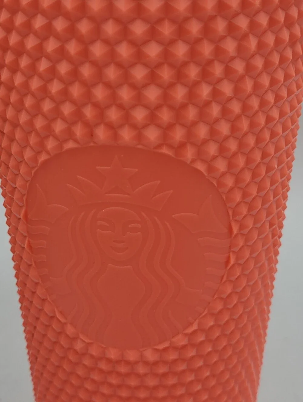 Starbucks Summer 2022 Dragonfruit (Coral/Salmon Pink) studded cold cup 24 Ounce